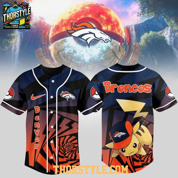 Denver Broncos 2025 Pokemon Trainers Pikachu Fight Baseball Jersey