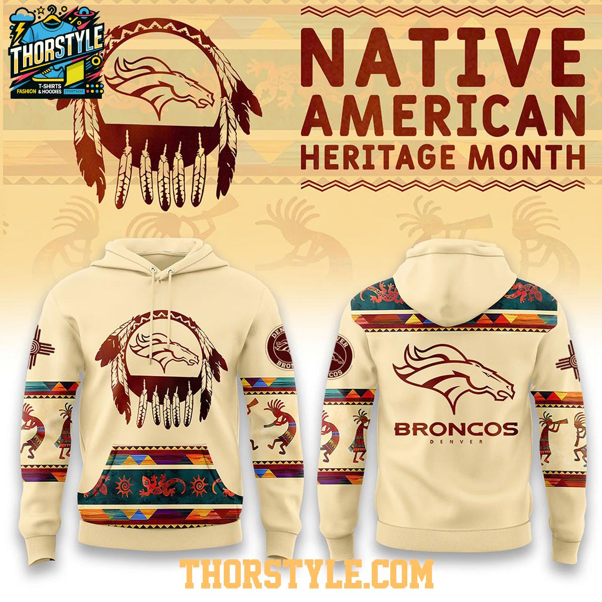 Denver Broncos Mille Lacs Band Of Ojibwe Native American Heritage Hoodie T-Shirt Denver Broncos Mille Lacs Band Of Ojibwe Native American Heritage Hoodie T-Shirt
