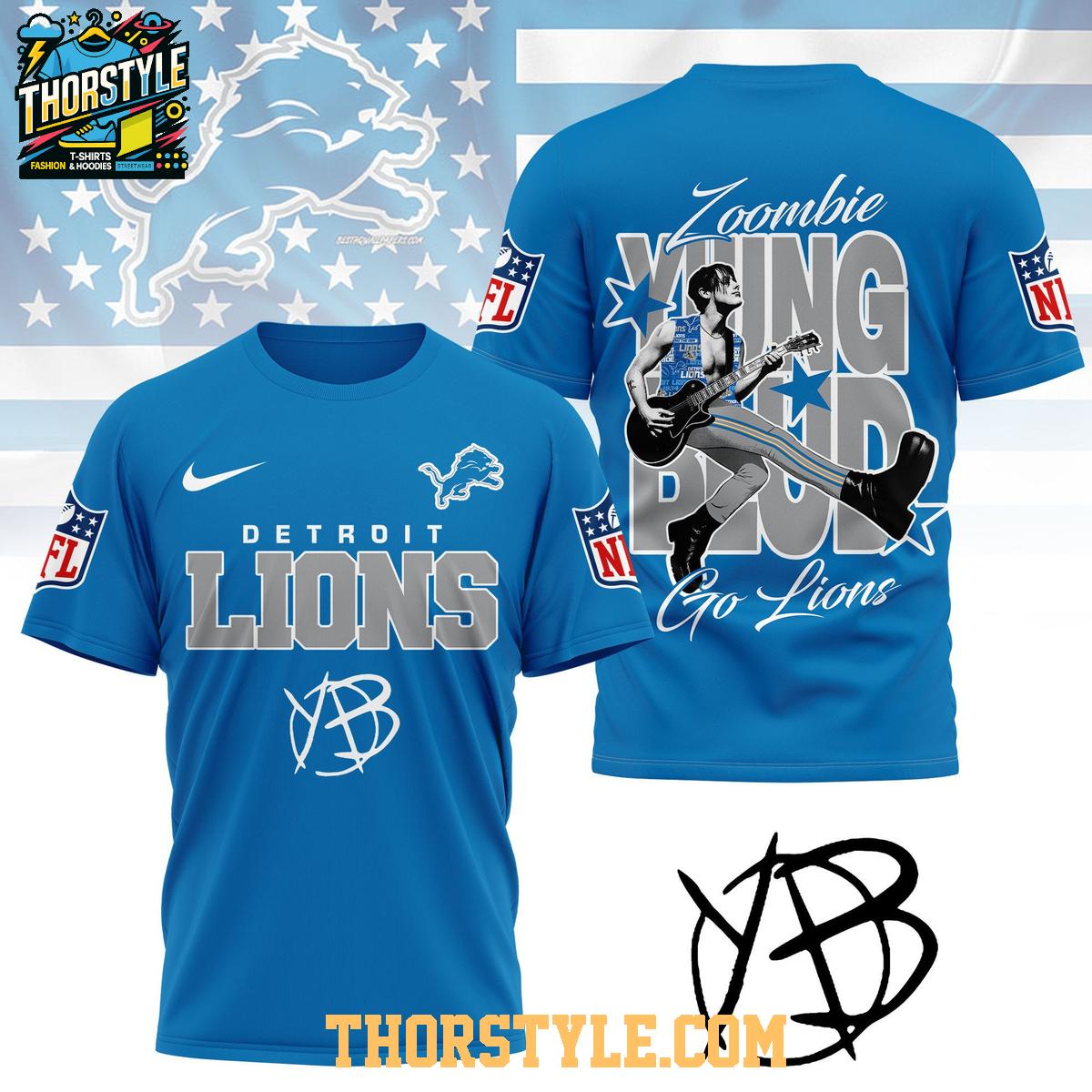 Detroit Lions Yungblud Zombie 2025 Go Lions Hoodie T-Shirt Detroit Lions Yungblud Zombie 2025 Go Lions Hoodie T-Shirt
