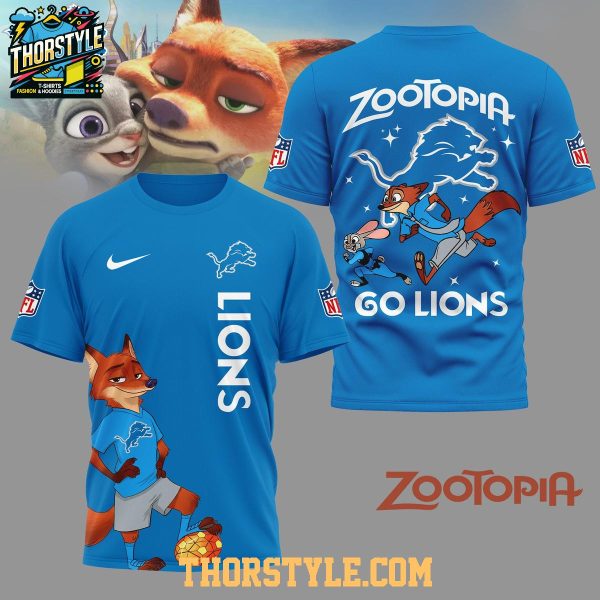 Detroit Lions Zootopia NFL Crossover 2025 Christmas Hoodie T-Shirt