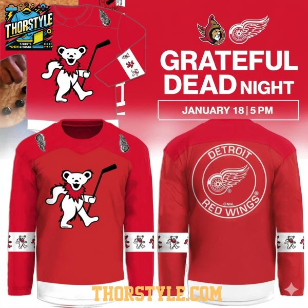 Detroit Red Wings Grateful Dead Night 2026 Personalized Hockey Jersey
