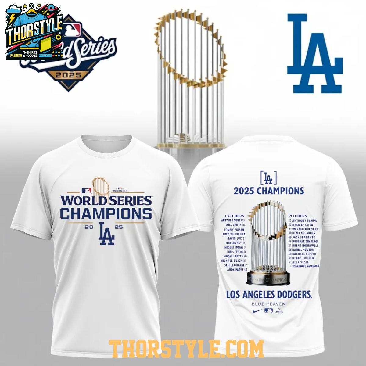 Dodgers Blue Heaven World Series Champions 2024-2025 White Hoodie Dodgers Blue Heaven World Series Champions 2024-2025 White Hoodie