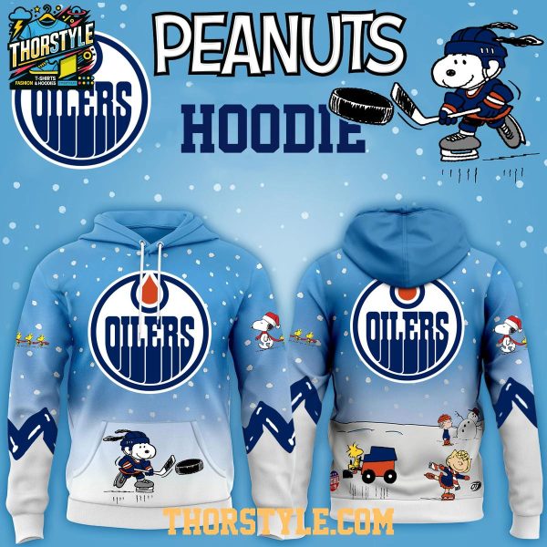 Edmonton Oilers Peanuts Hockey Merry Snoopy X-Mas 2025 Hoodie T-Shirt