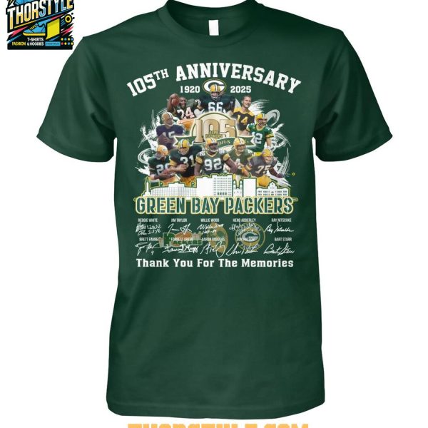 Green Bay Packers 105th Anniversary 1920-2025 Go Packers Thank You T-Shirt