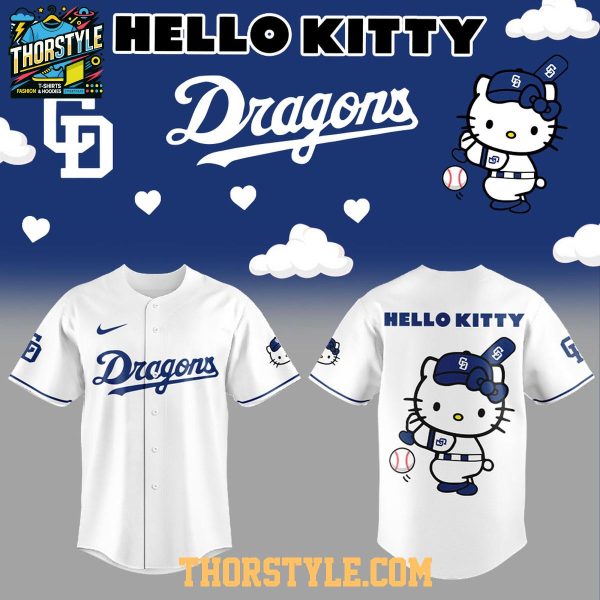 Hello Kitty Chunichi Dragons 2025 Brave Dragons Charge Baseball Jersey