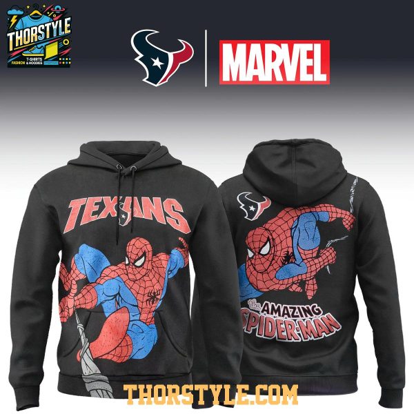 Houston Texans Amazing Spider-man 2025 Marvel x NFL Hoodie T-Shirt