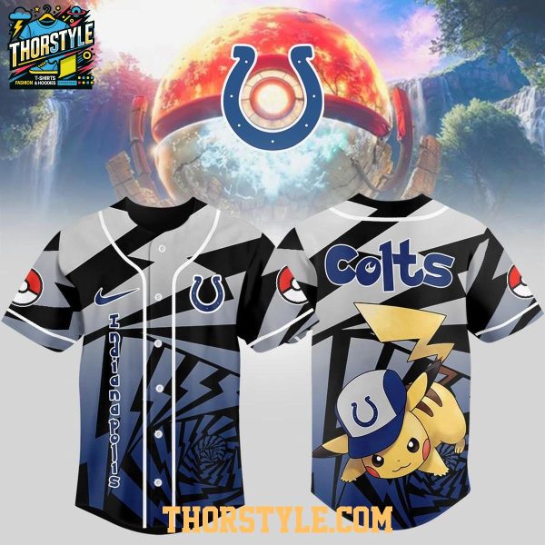 Indianapolis Colts 2025 Pokemon Trainers Pikachu Fight Baseball Jersey