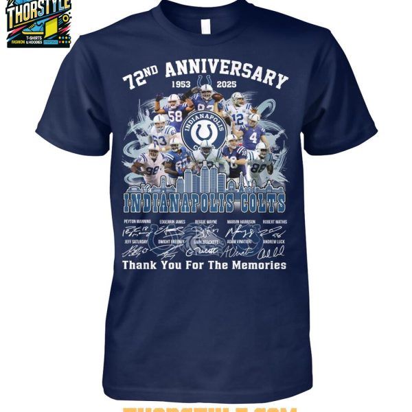 Indianapolis Colts 72nd Anniversary 1953-2025 Colts Forged Thank You T-Shirt