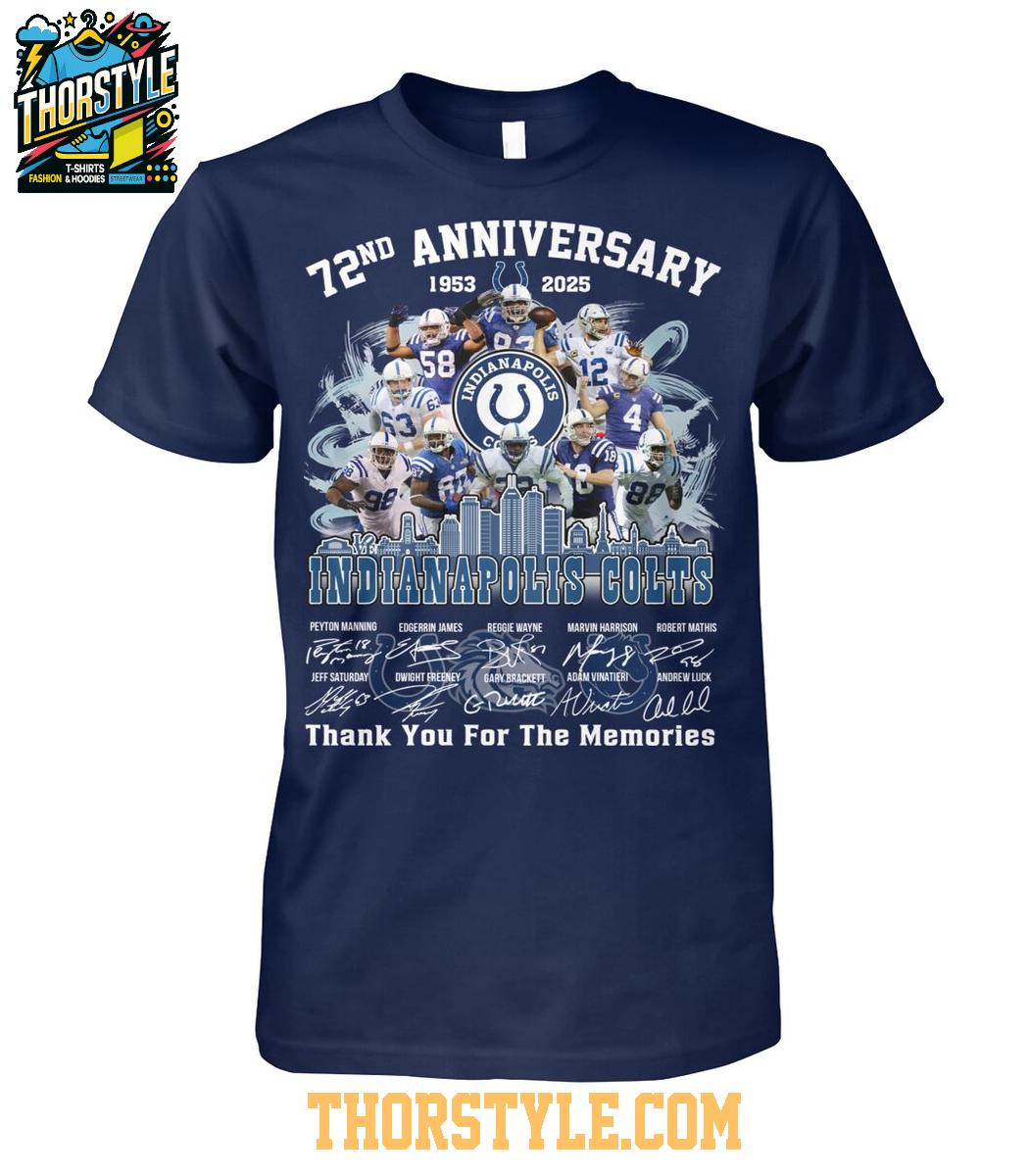 Indianapolis Colts 72nd Anniversary 1953-2025 Colts Forged Thank You T-Shirt Indianapolis Colts 72nd Anniversary 1953-2025 Colts Forged Thank You T-Shirt