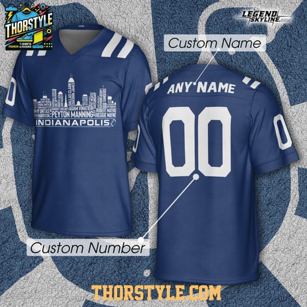 Indianapolis Colts City Skyline Legends Team Personalized Football Jersey