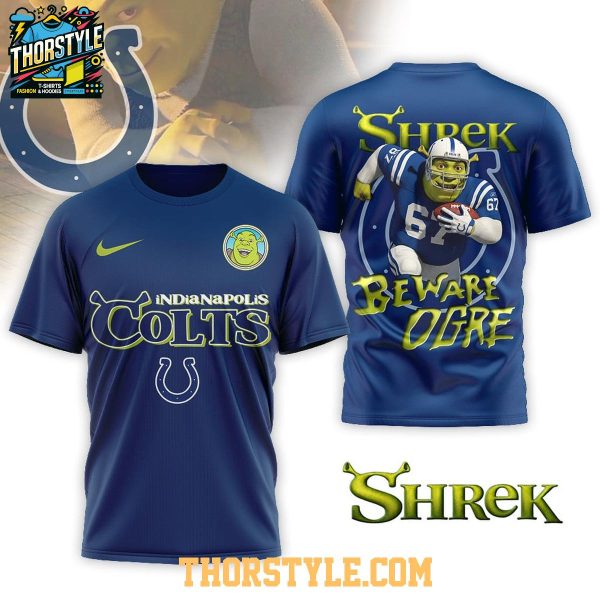 Indianapolis Colts Shrek 2025 NFL Beware Ogre Christmas Hoodie T-Shirt