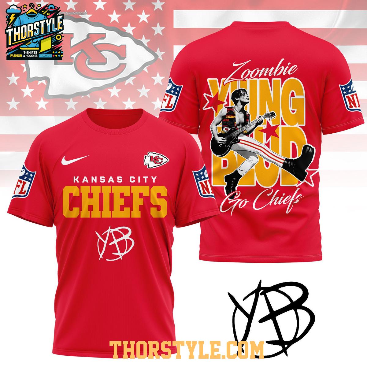 Kansas City Chiefs Yungblud Zombie 2025 Go Chiefs Hoodie T-Shirt Kansas City Chiefs Yungblud Zombie 2025 Go Chiefs Hoodie T-Shirt