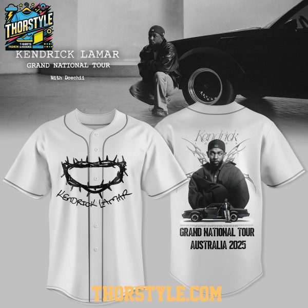 Kendrick Lamar Grand National Tour Australia 2025 Baseball Jersey