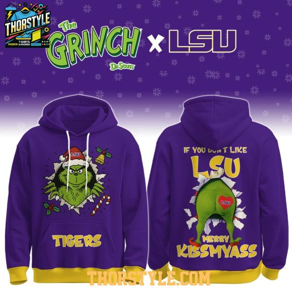 LSU Tigers Grinch Naughty Kissmyass Christmas 2025 Hoodie T-Shirt