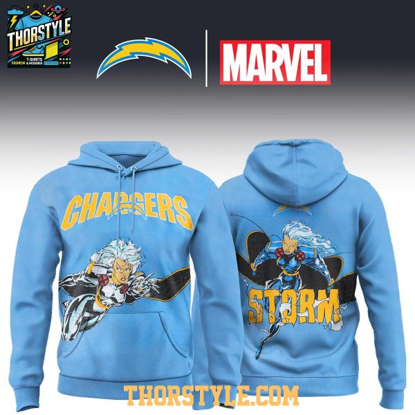 Los Angeles Chargers Storm X-Men 2025 Marvel x NFL Hoodie T-Shirt