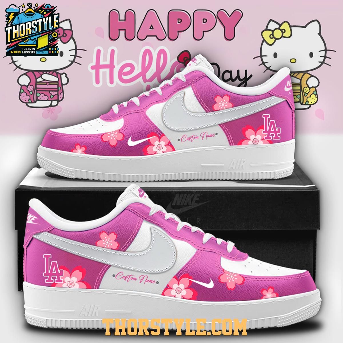 Los Angeles Dodgers 2025 World Series Hello Kitty Air Force 1 Shoes Los Angeles Dodgers 2025 World Series Hello Kitty Air Force 1 Shoes