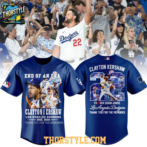 Los Angeles Dodgers Clayton Kershaw Thank You For Memories 2025 Baseball Jersey