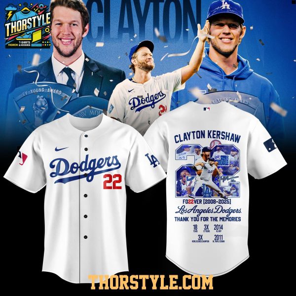 Los Angeles Dodgers No. 22 Clayton Kershaw Forever Since 2008 Baseball Jersey