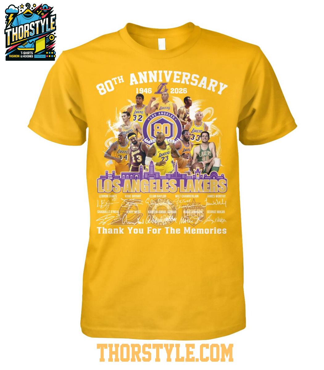 Los Angeles Lakers 80th Anniversary 1947-2026 Obsession Thank You T-Shirt Los Angeles Lakers 80th Anniversary 1947-2026 Obsession Thank You T-Shirt