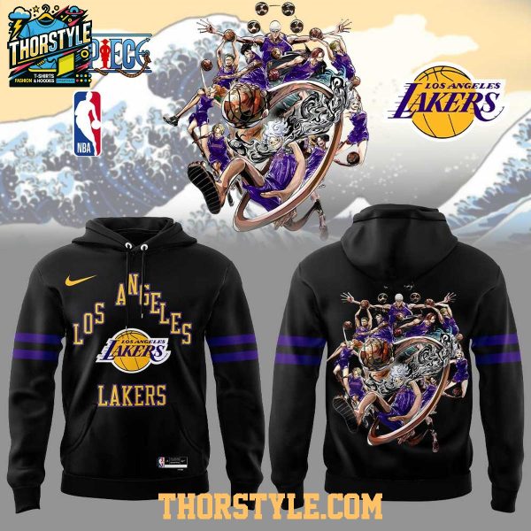 Los Angeles Lakers One Piece Crossover 2025 Holiday Hoodie T-Shirt