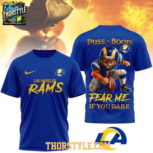 Los Angeles Rams Puss In Boots Fear Me If You Dare Christmas Hoodie T-Shirt