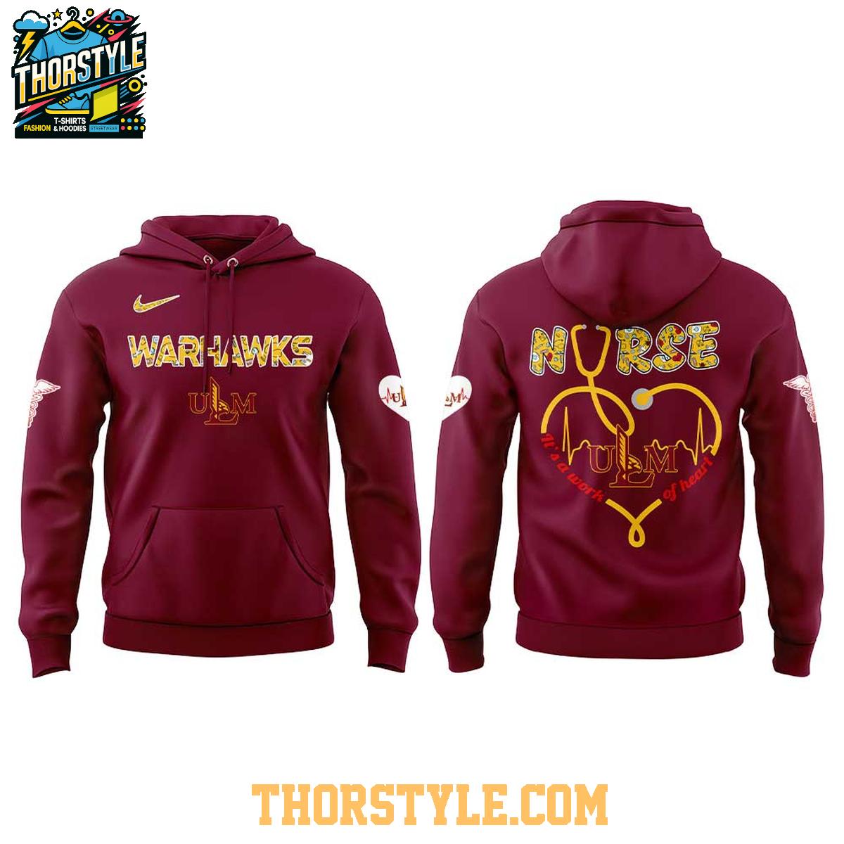 Louisiana-Monroe Warhawks Nurses Appreciation 2025 Night Hoodie T-Shirt Louisiana-Monroe Warhawks Nurses Appreciation 2025 Night Hoodie T-Shirt