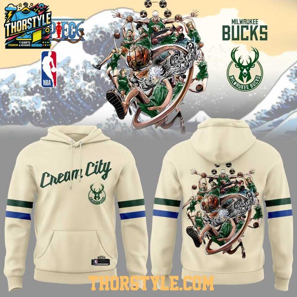 Milwaukee Bucks One Piece Cream City 2025 Holiday Hoodie T-Shirt