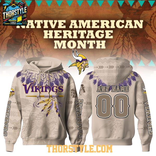 Minnesota Vikings 2025 Proud To Be Native American Personalized Hoodie T-Shirt
