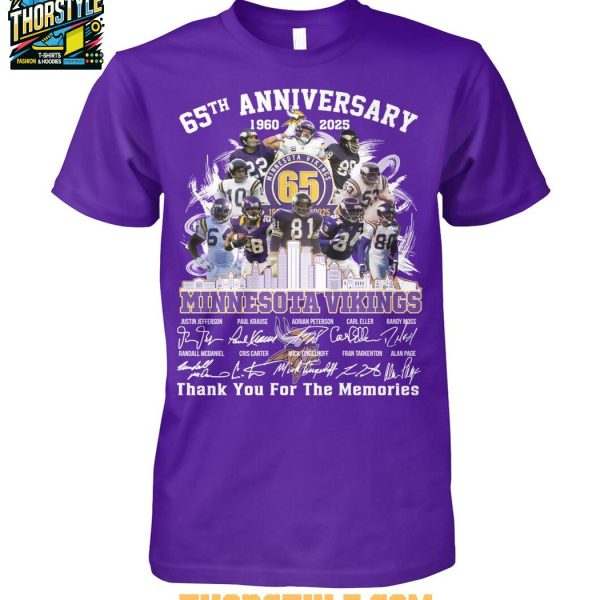 Minnesota Vikings 65th Anniversary 1960-2025 Skol Thank You T-Shirt