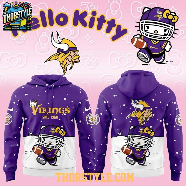 Minnesota Vikings Hello Kitty Christmas Snow Day 2025 Hoodie T-Shirt