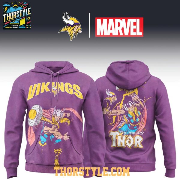 Minnesota Vikings Thor 2025 Marvel x NFL Hoodie T-Shirt