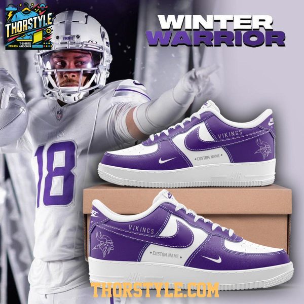 Minnesota Vikings Winter Warrior 2025 Rivalries Personalized Air Force 1 Shoes
