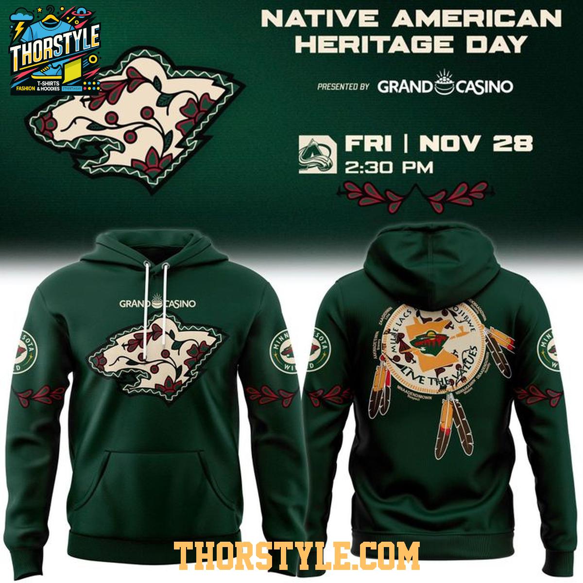 Minnesota Wild Mille Lacs Band Of Ojibwe Native American Heritage Hoodie T-Shirt Minnesota Wild Mille Lacs Band Of Ojibwe Native American Heritage Hoodie T-Shirt