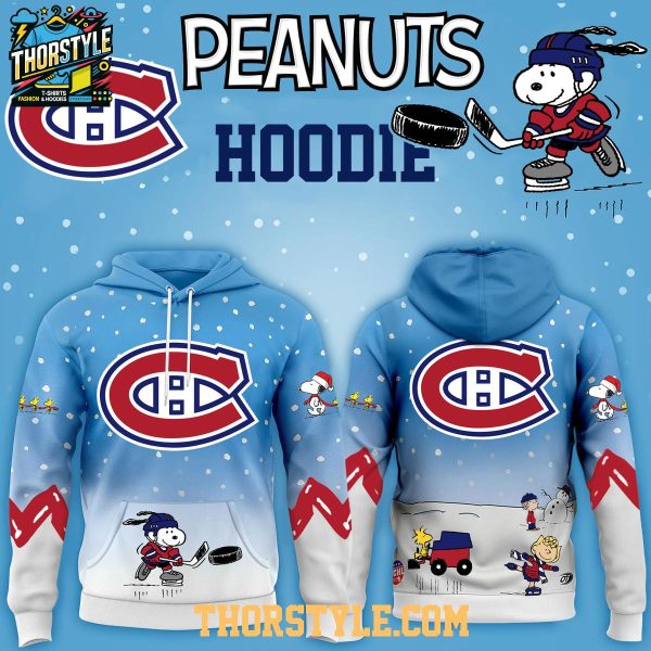 Montreal Canadiens Peanuts Hockey Merry Snoopy X-Mas 2025 Hoodie T-Shirt