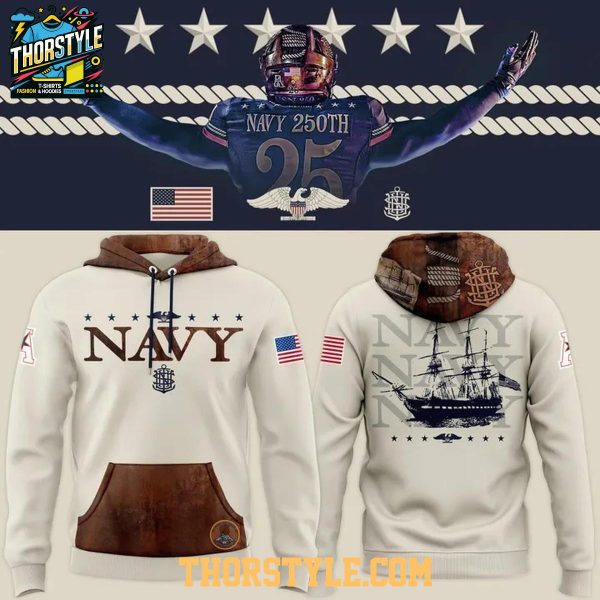 Navy Midshipmen Football 250th Anniversary 2025 Hoodie T-Shirt