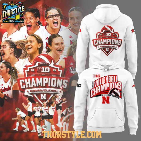 Nebraska Cornhuskers 2025 Women’s Volleyball Big Ten Champions Hoodie T-Shirt