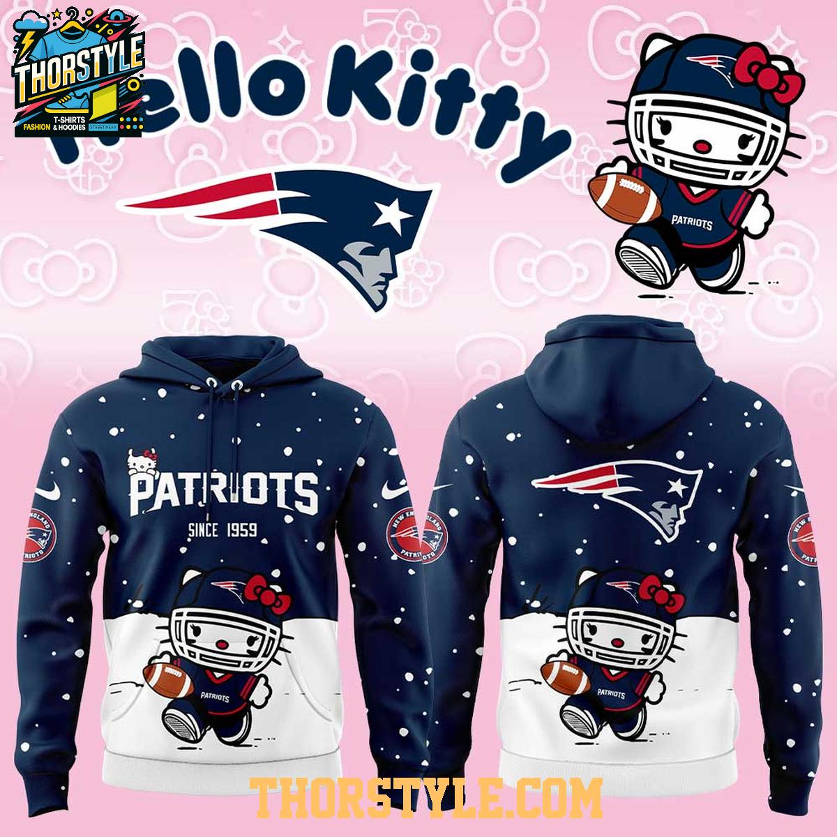 New England Patriots Hello Kitty Christmas Snow Day 2025 Hoodie T-Shirt New England Patriots Hello Kitty Christmas Snow Day 2025 Hoodie T-Shirt