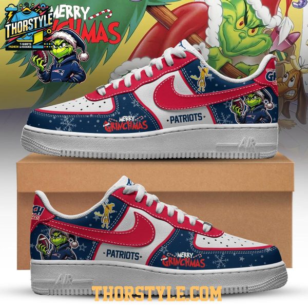 New England Patriots Merry Grichmas Grinch Stole Christmas Air Force 1 Shoes
