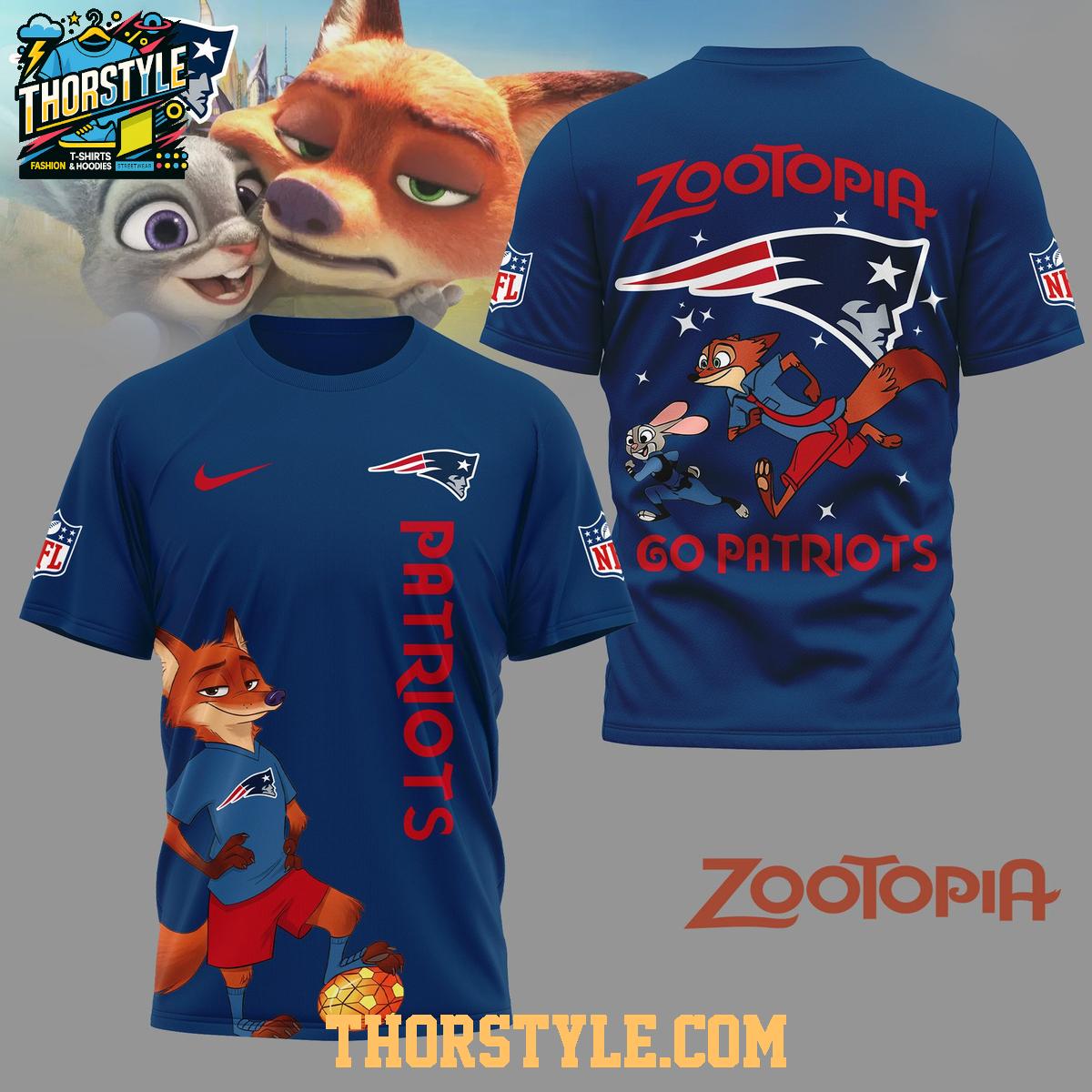 New England Patriots Zootopia NFL Crossover 2025 Christmas Hoodie T-Shirt New England Patriots Zootopia NFL Crossover 2025 Christmas Hoodie T-Shirt