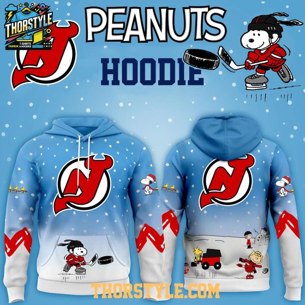 New Jersey Devils Peanuts Hockey Merry Snoopy X-Mas 2025 Hoodie T-Shirt