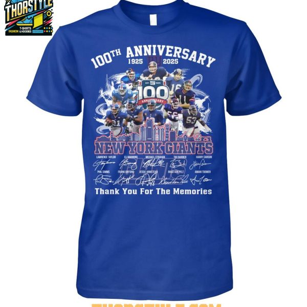 New York Giants 100th Anniversary 1925-2025 Our Way Thank You T-Shirt