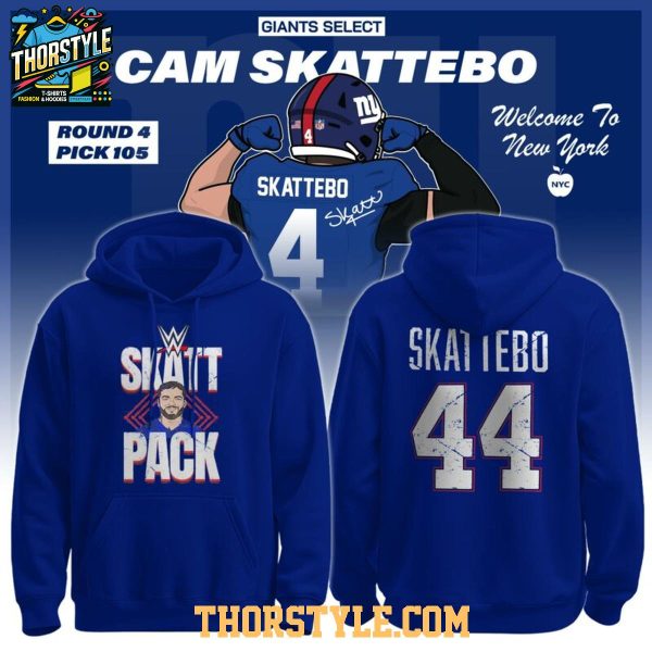New York Giants Cameron Skattebo WWE Welcome To NY 2025 Hoodie T-Shirt