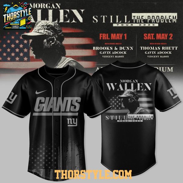 New York Giants Morgan Wallen Still The Problem Tour NFL 2025 Baseball Jersey