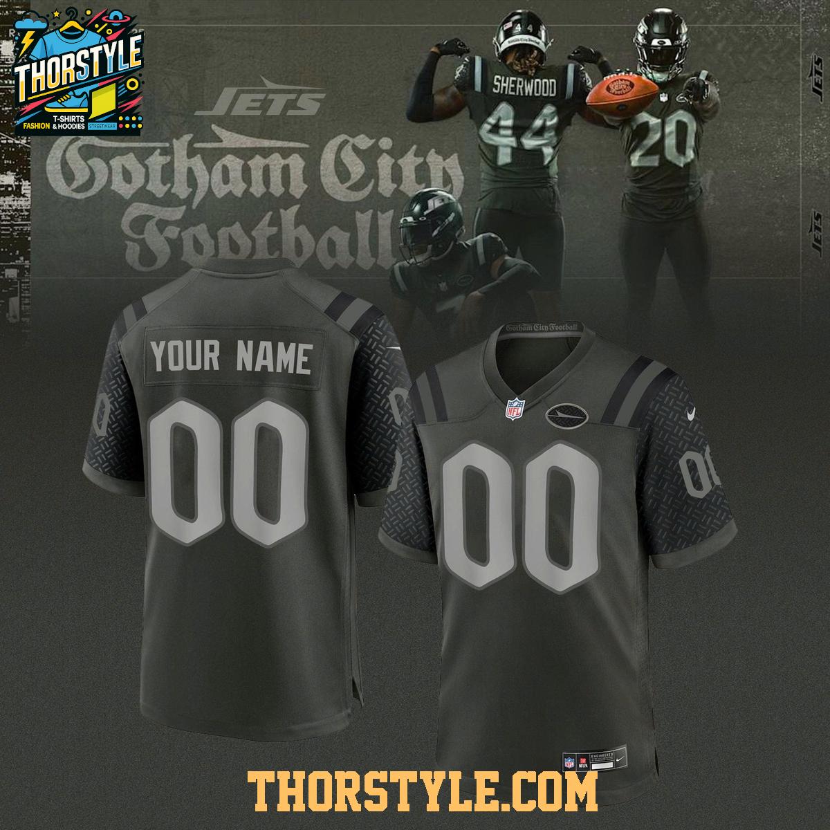 New York Jets 2025 Rivalries Gotham City Personalized Football Jersey New York Jets 2025 Rivalries Gotham City Personalized Football Jersey