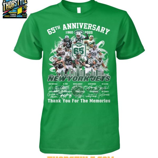 New York Jets 65th Anniversary 1960-2025 Take Flight Thank You T-Shirt