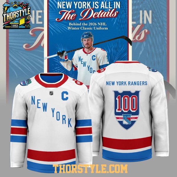 New York Rangers 100 Years Celebrate 2025 Personalized Hockey Jersey