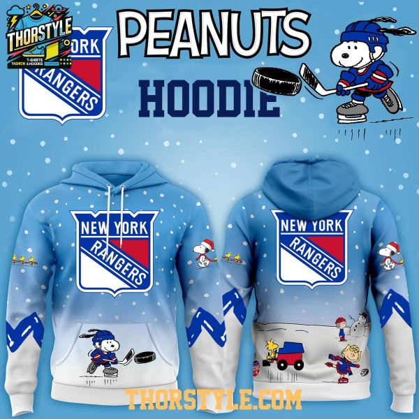 New York Rangers Peanuts Hockey Merry Snoopy X-Mas 2025 Hoodie T-Shirt