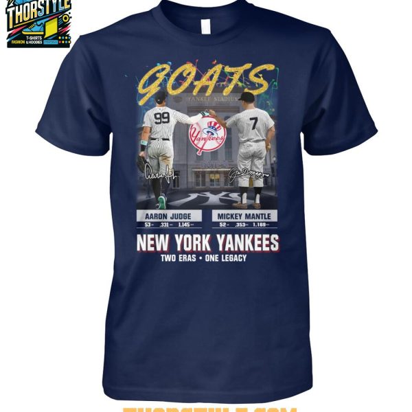 New York Yankees Aaron Judge Mickey Mantle Two Eras One Legacy T-Shirt