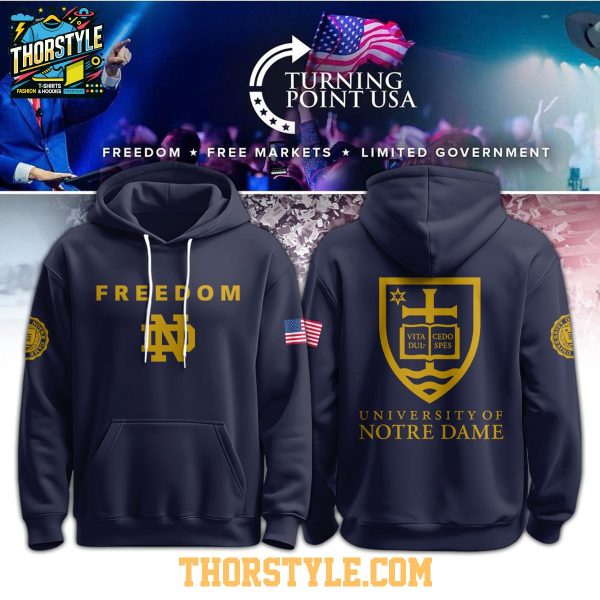Notre Dame Fighting Irish 2025 Freedom Of Speech Charlie Kirk Hoodie T-Shirt