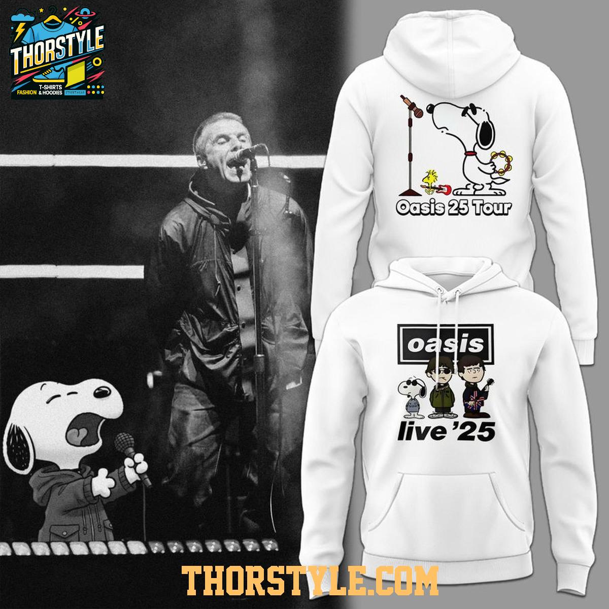 Oasis Snoopy Live '25 Peanuts Night Of Music 2025 Hoodie T-Shirt Oasis Snoopy Live '25 Peanuts Night Of Music 2025 Hoodie T-Shirt